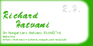 richard hatvani business card